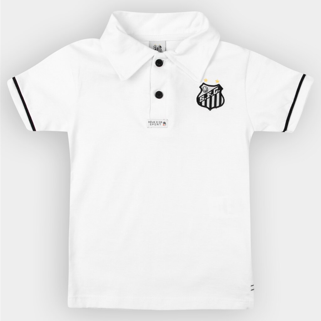 Camisa Polo Santos Infantil Branca