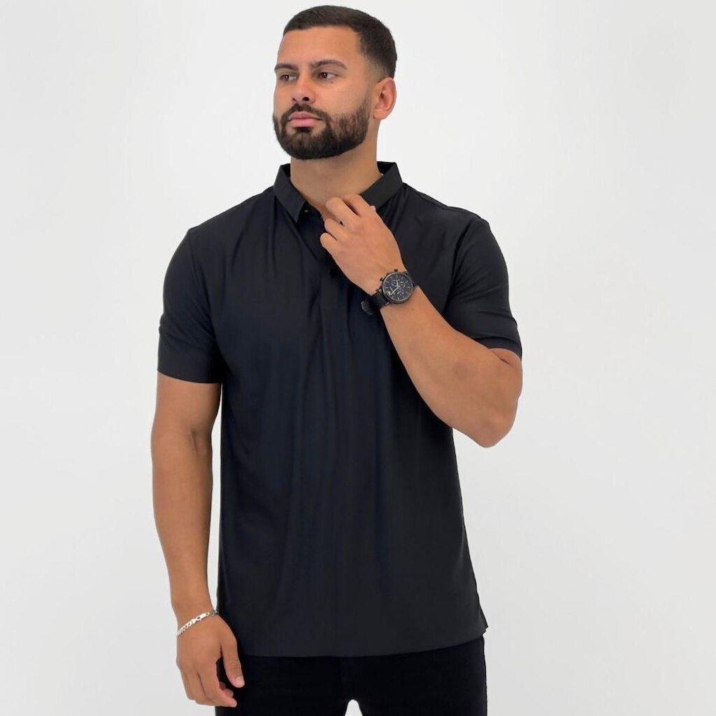 Camisa Polo Sea Surf com Botão Manga Curta Masculina