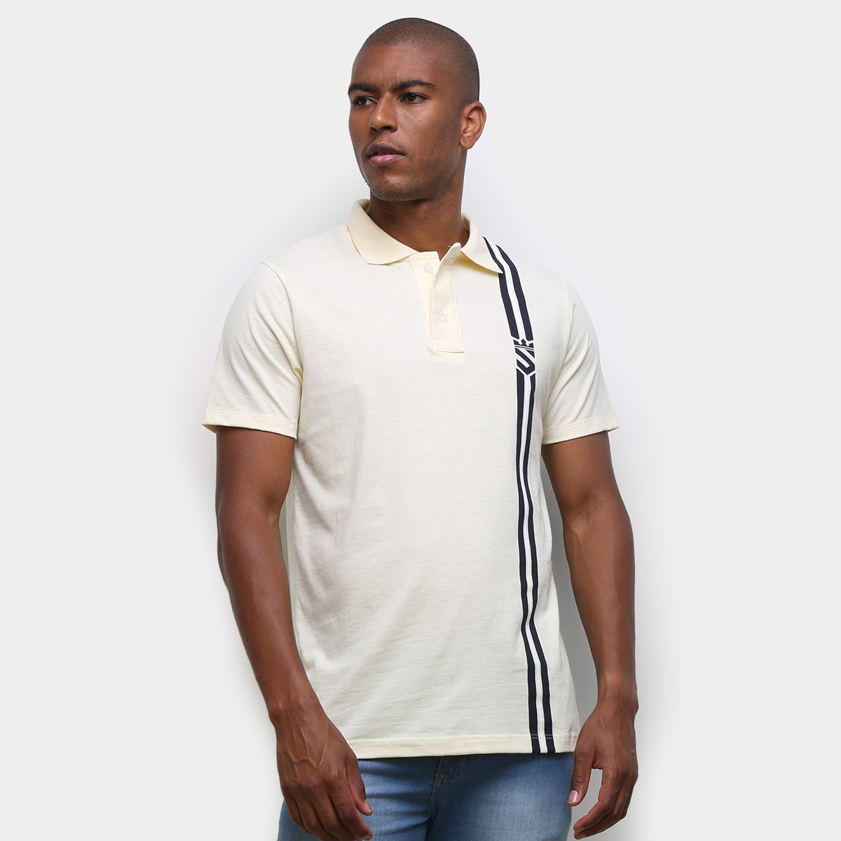 Camisa Polo Suburban Frisos Laterais Masculina - Amarelo Menor preço em Camisa Polo Suburban Frisos Laterais Masculina - Amarelo