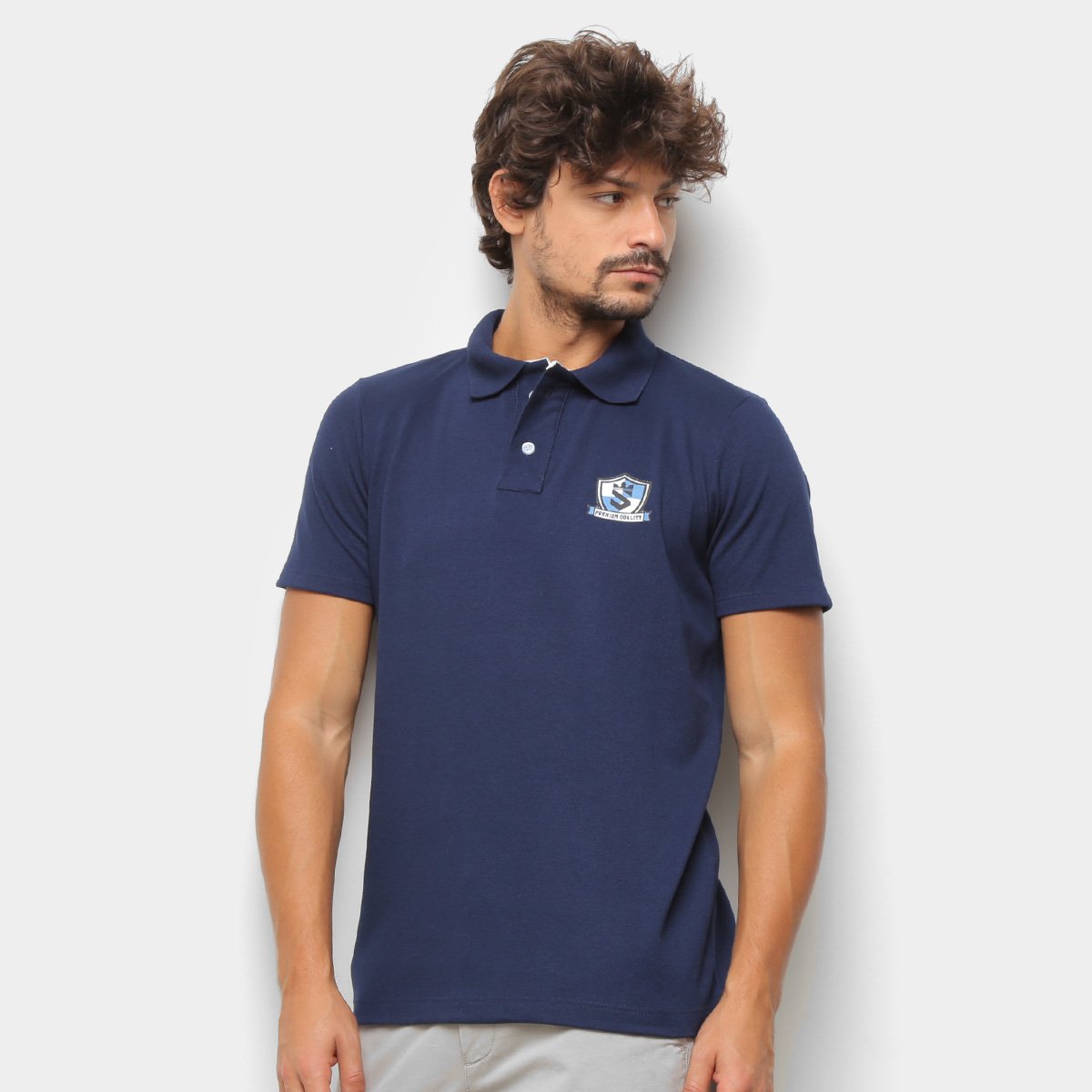Camisa Polo Suburban Piquet Mini Logo Estilizado Masculina - Marinho Menor preço em Camisa Polo Suburban Piquet Mini Logo Estilizado Masculina - Marinho