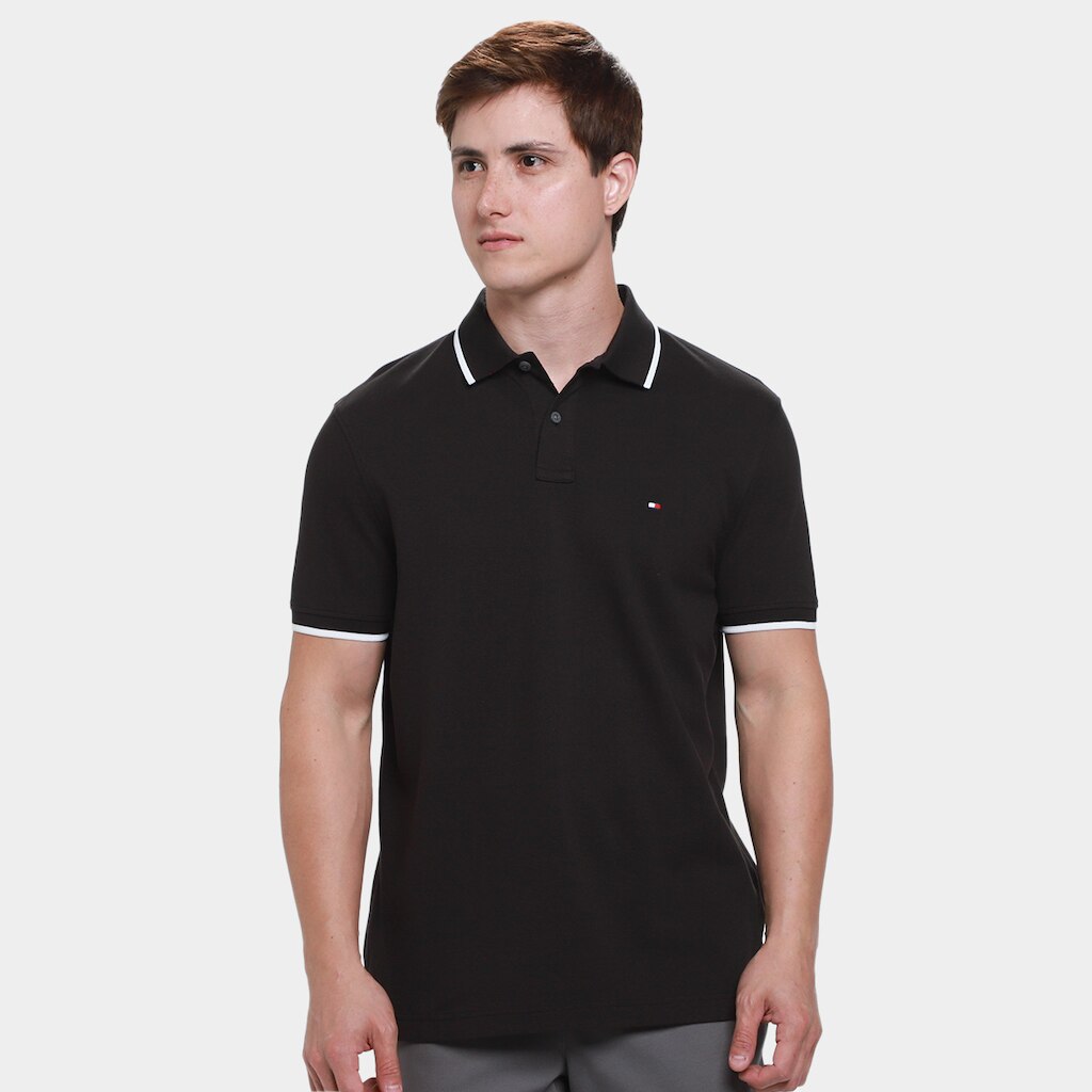 Camisa Polo Tommy Hilfiger Piqué Undercollar Masculina