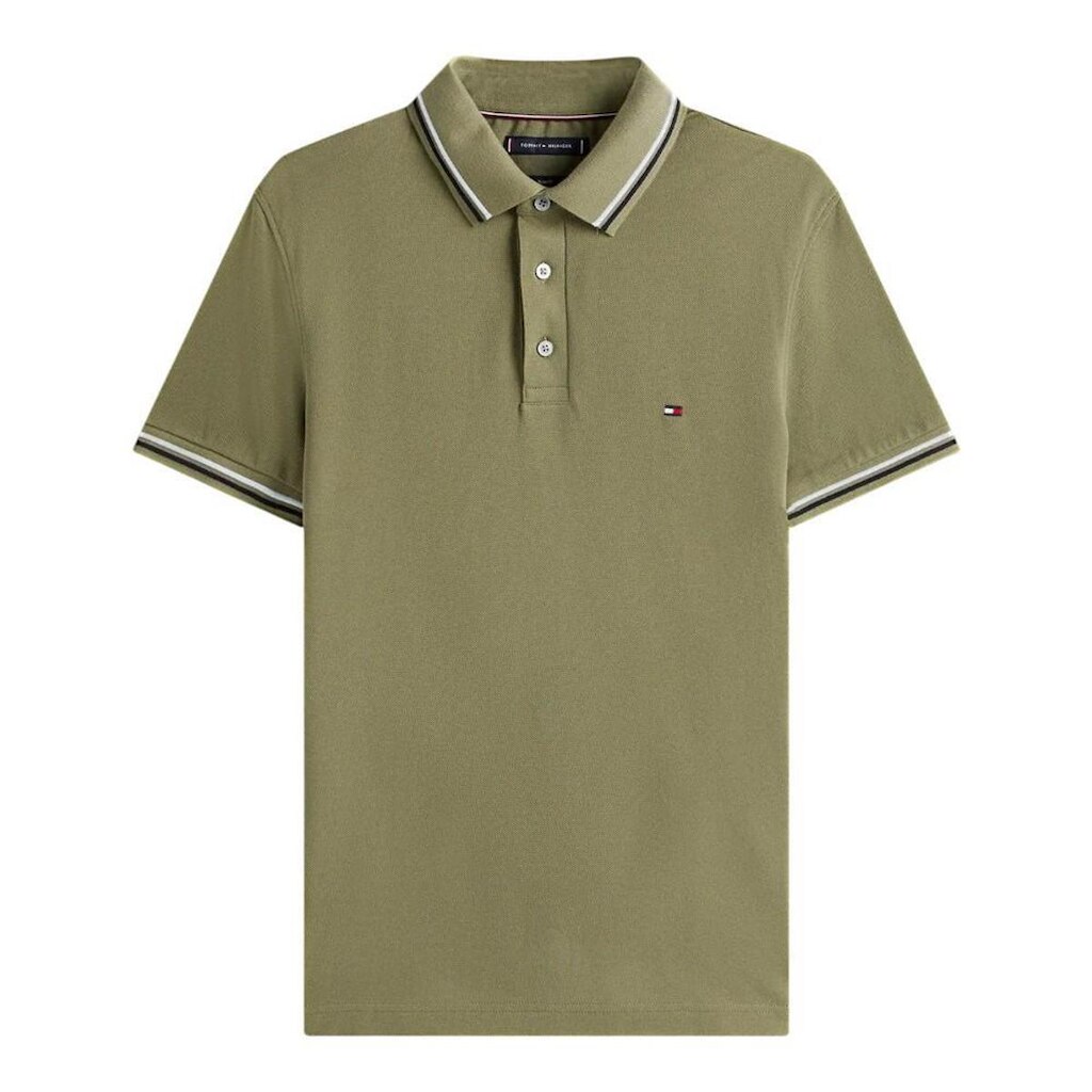 Camisa Polo Tommy Hilfiger Tipped Slim Fit Azul Claro