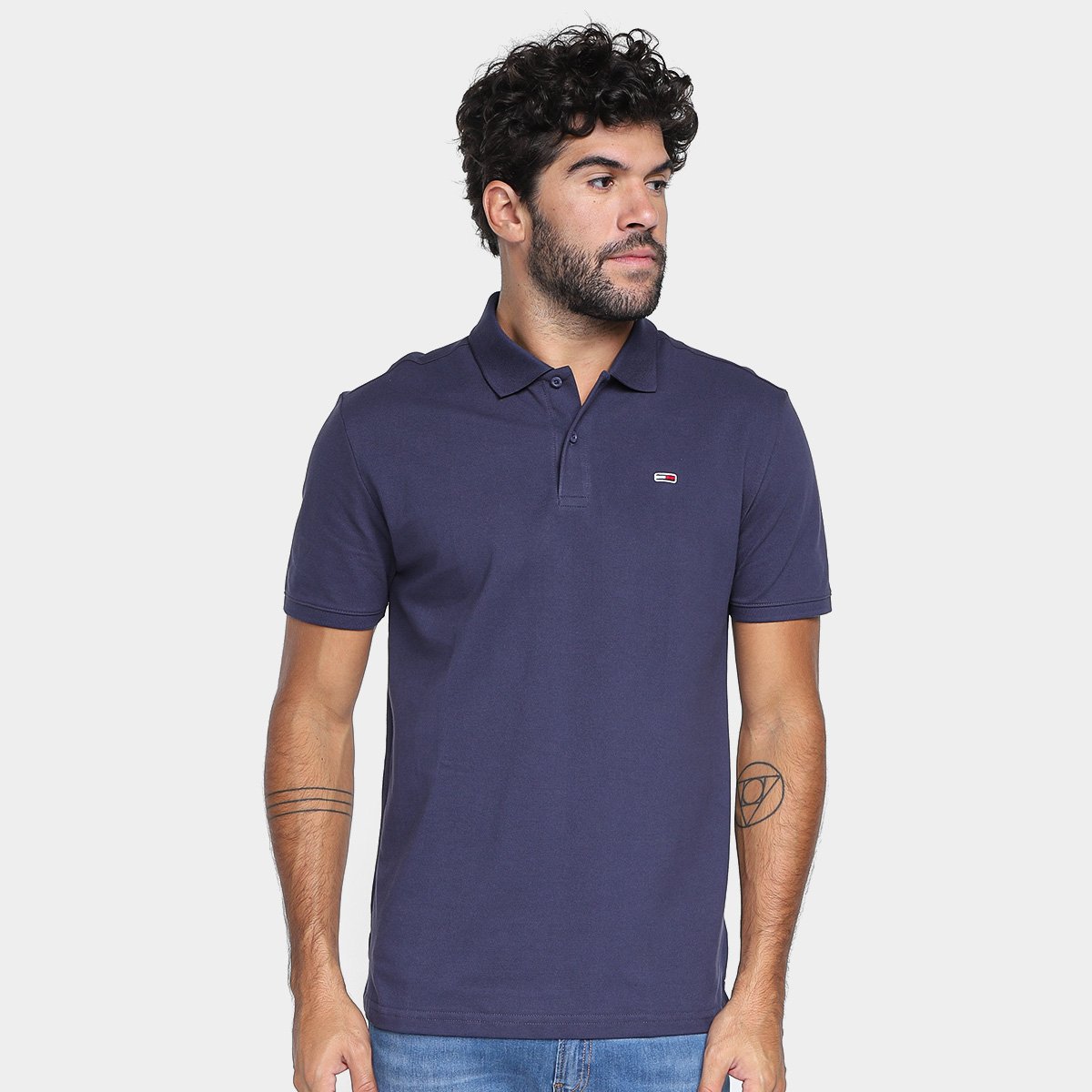Camisa Polo Tommy Jeans Original Fine Piquet Slim Masculina Menor preço em Camisa Polo Tommy Jeans Original Fine Piquet Slim Masculina