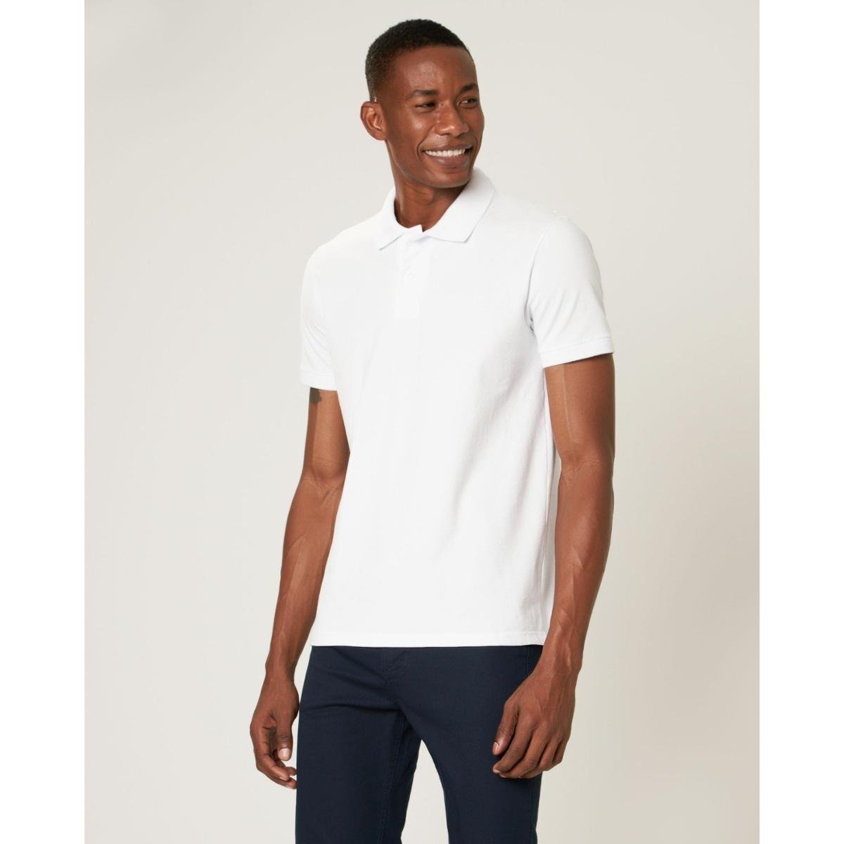 Camisa Polo Tradicional Meia Malha Malwee Preto - XGG Malwee - Branco Menor preço em Camisa Polo Tradicional Meia Malha Malwee Preto - XGG Malwee - Branco