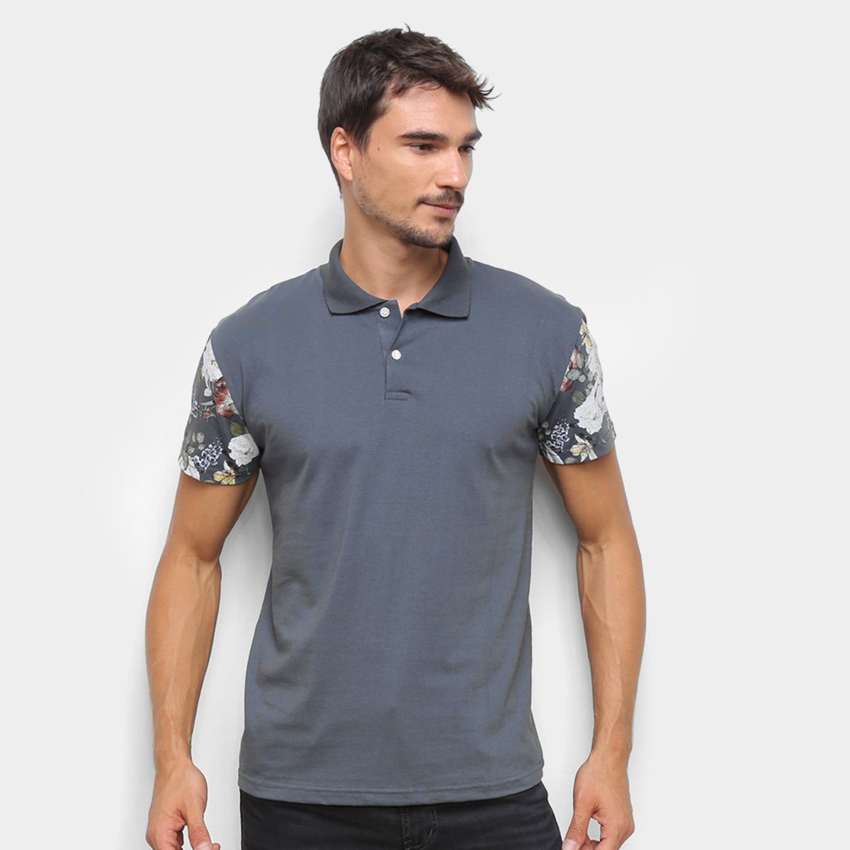 Camisa Polo Ultimato Meia Malha Detalhe Floral Masculina - Chumbo é ruim? Camisa Polo Ultimato Meia Malha Detalhe Floral Masculina - Chumbo é boa?