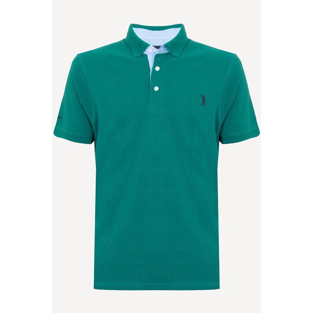 Camisa Polo Verde Azulado Lisa Aleatory