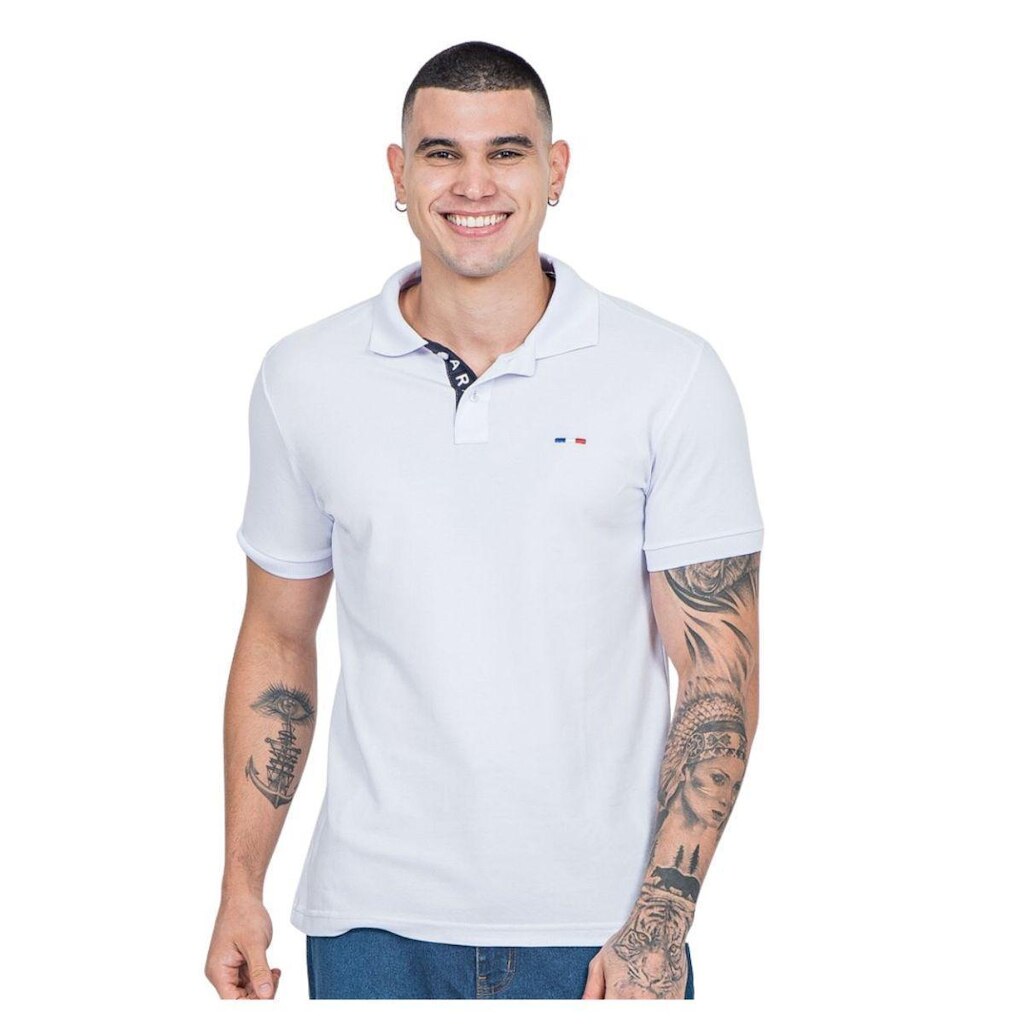 Camisa Polo Vih Triny Masculina Básica Industrie Piquet no Estilo Bordado França