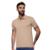 Camisa Polo Vih Triny Masculina Básica Industrie Piquet no Estilo Bordado Itália - Bege