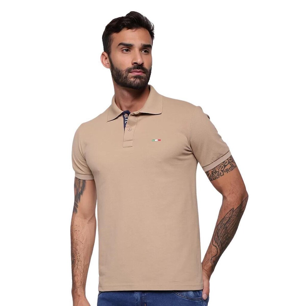 Camisa Polo Vih Triny Masculina Básica Industrie Piquet no Estilo Bordado Itália