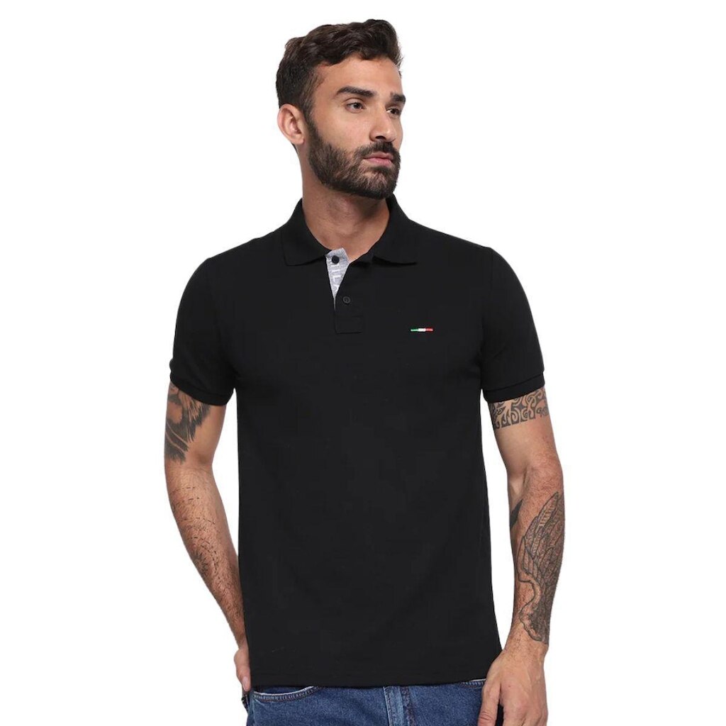 Camisa Polo Vih Triny Masculina Básica Industrie Piquet no Estilo Bordado Itália