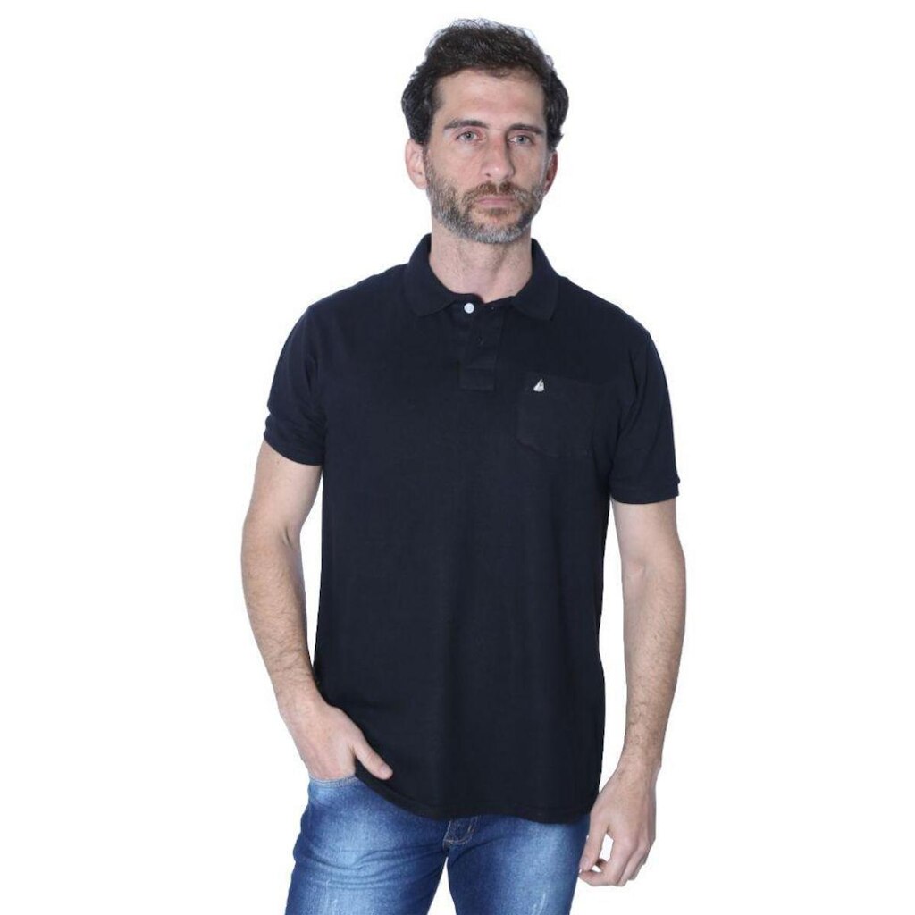 Camisa Polo Yacht Sport Com Bolso Elegance Masculina