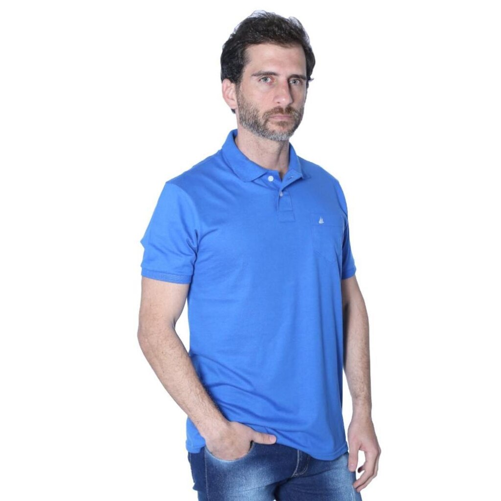 Camisa Polo Yacht Sport Com Bolso Elegance Masculina