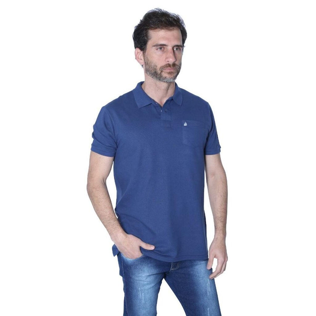 Camisa Polo Yacht Sport Com Bolso Elegance Masculina