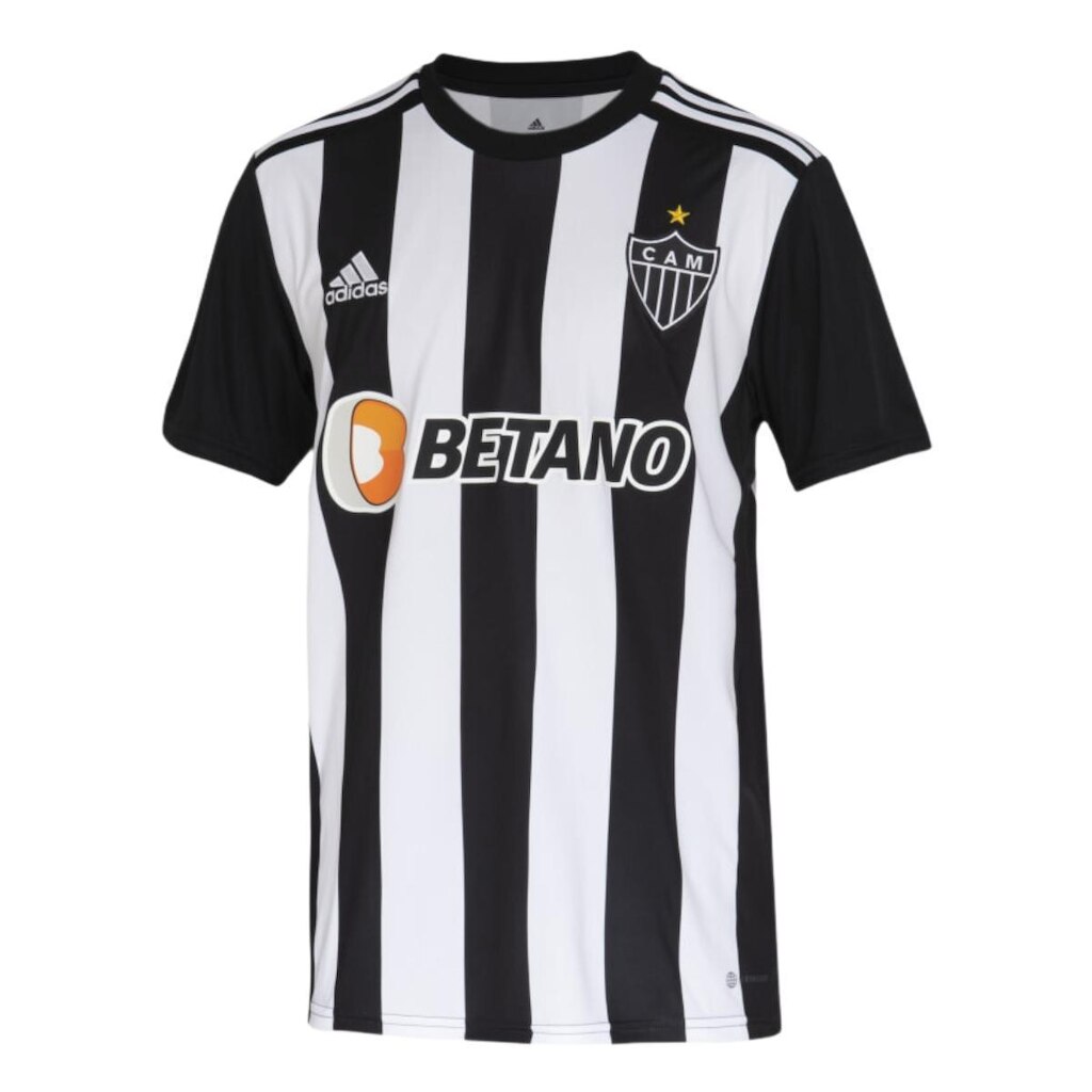 Camisa Preta e Branca Torcedor Galo Massa Alvinegro Adidas