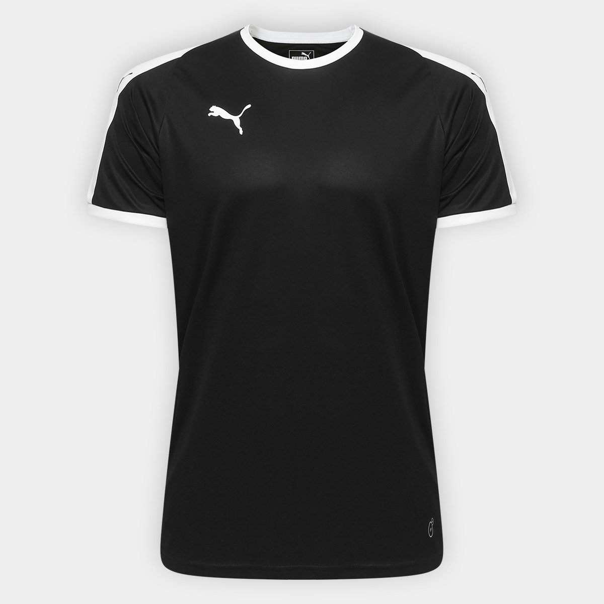 Camisa Puma Liga Jersey Masculina - Preto+Branco Menor preço em Camisa Puma Liga Jersey Masculina - Preto+Branco