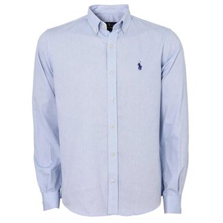 Camisa Ralph Lauren Masculina Custom Fit Classic Azul Claro