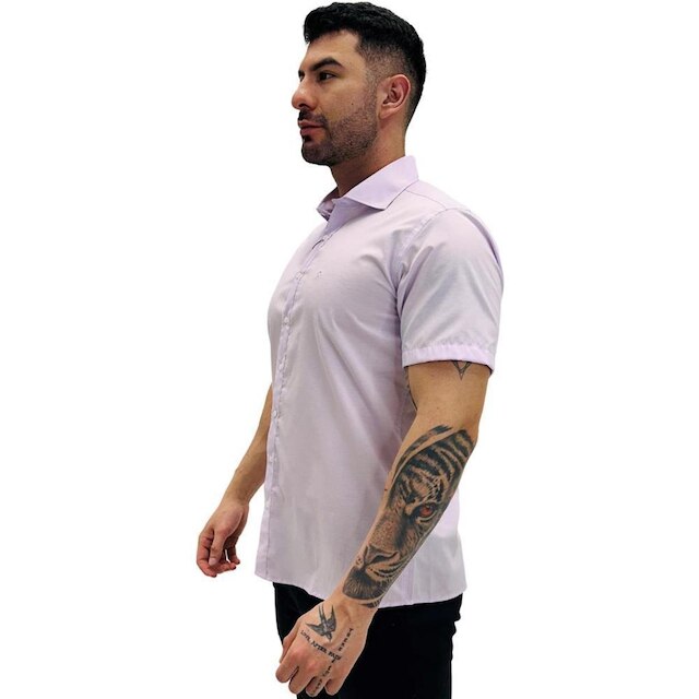 Camisa Raphy Slim Manga Curta Masculina