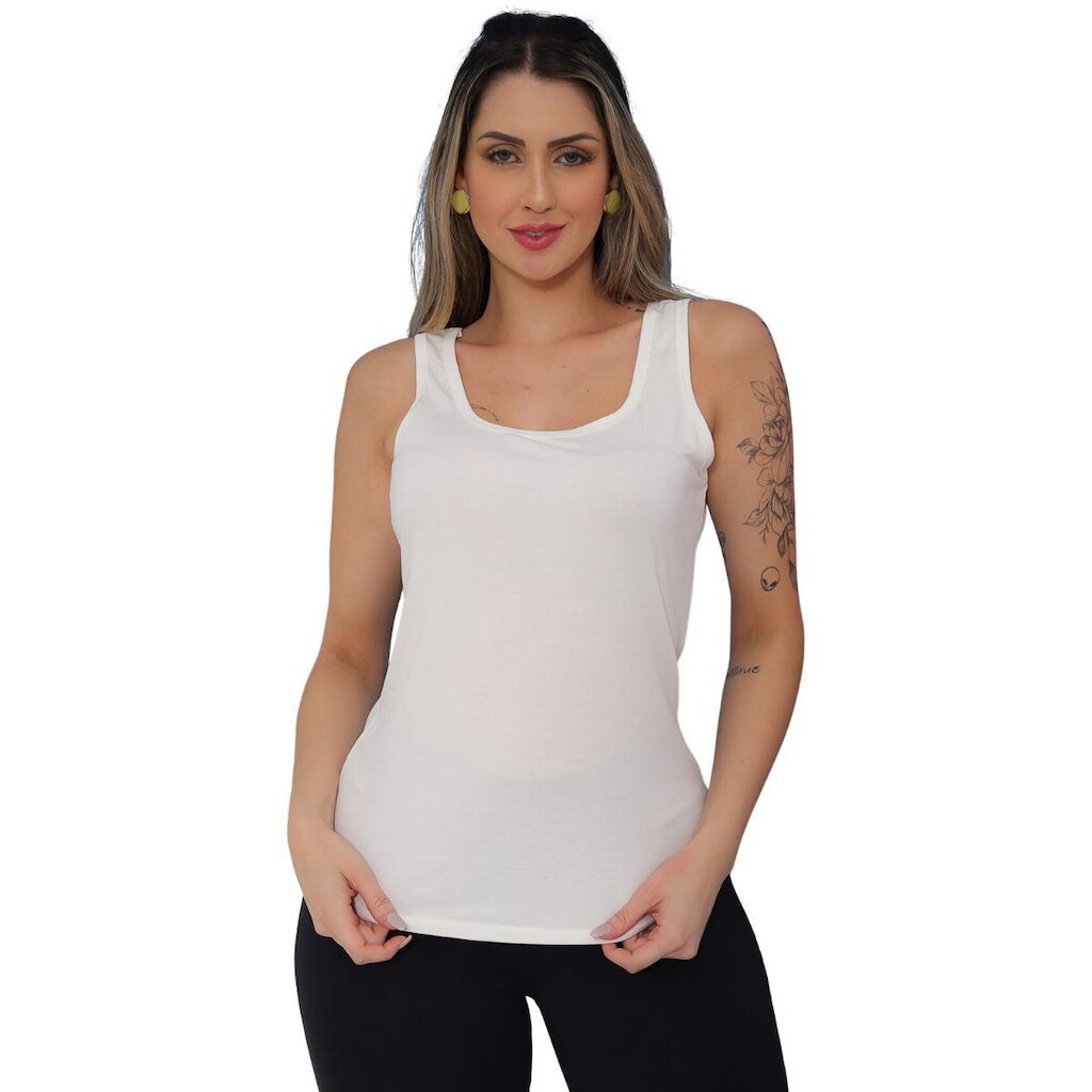 Camisa Regata Feminina T-Shirt Casual Viscolycra Premium