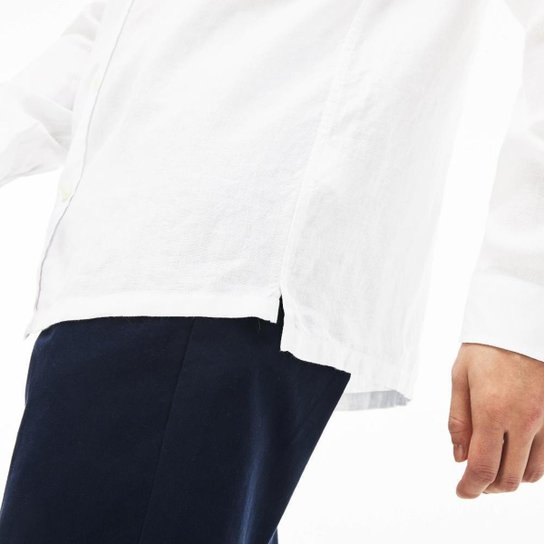 Camisa Regular Fit Masculina em Linho - Branco