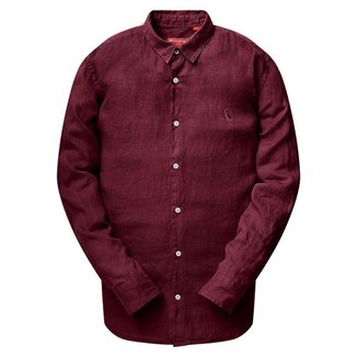Camisa Reserva Linho Masculina Manga Longa Azul Petróleo