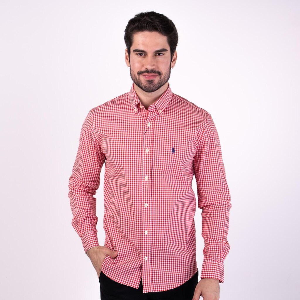 Camisa RL Xadrez Slim Fit Vermelha