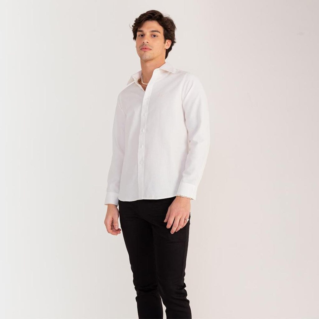 Camisa Rock e Soda Masculina Manga Longa Botões Confortável