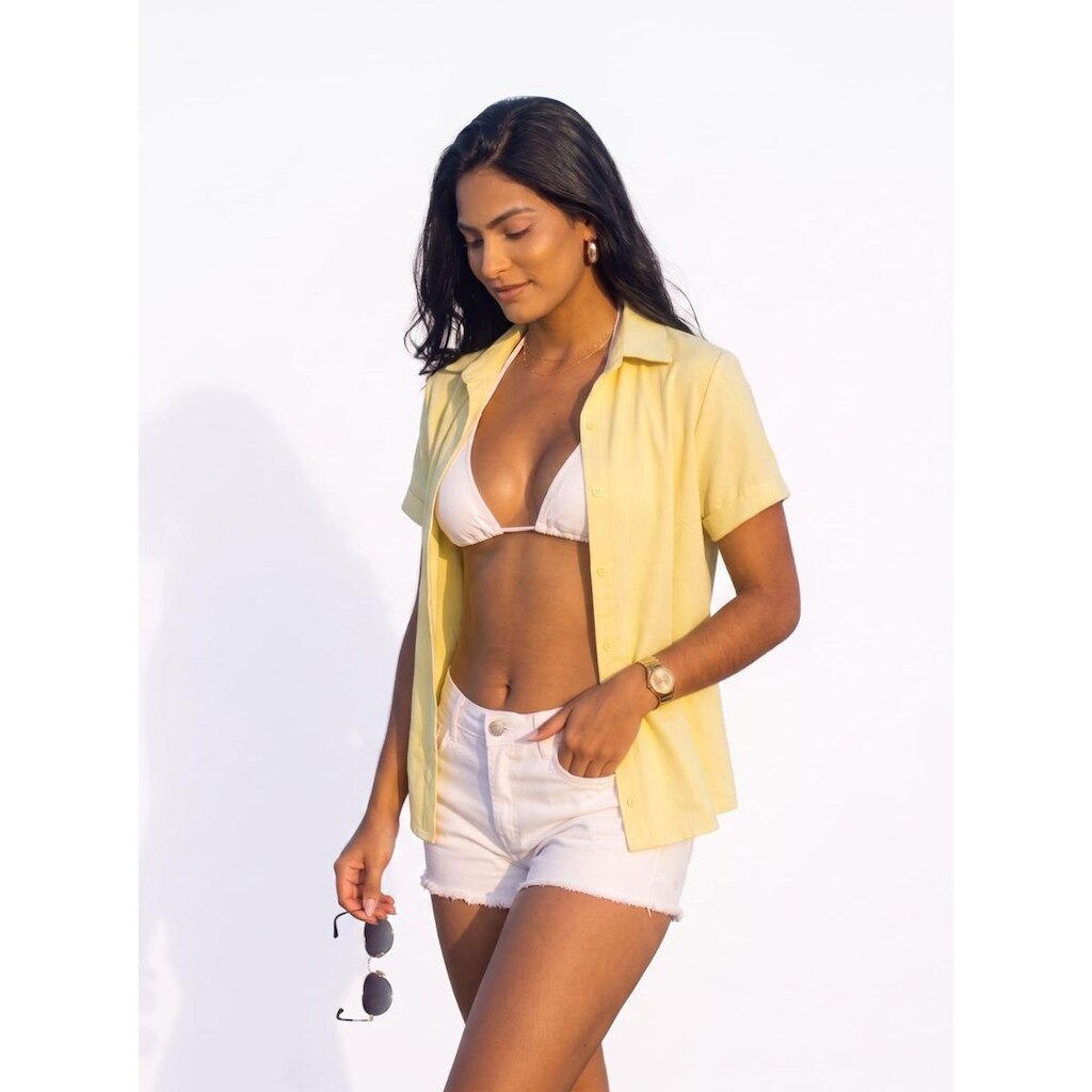Camisa Saida de Praia Manga Curta Terceira Peça Verão