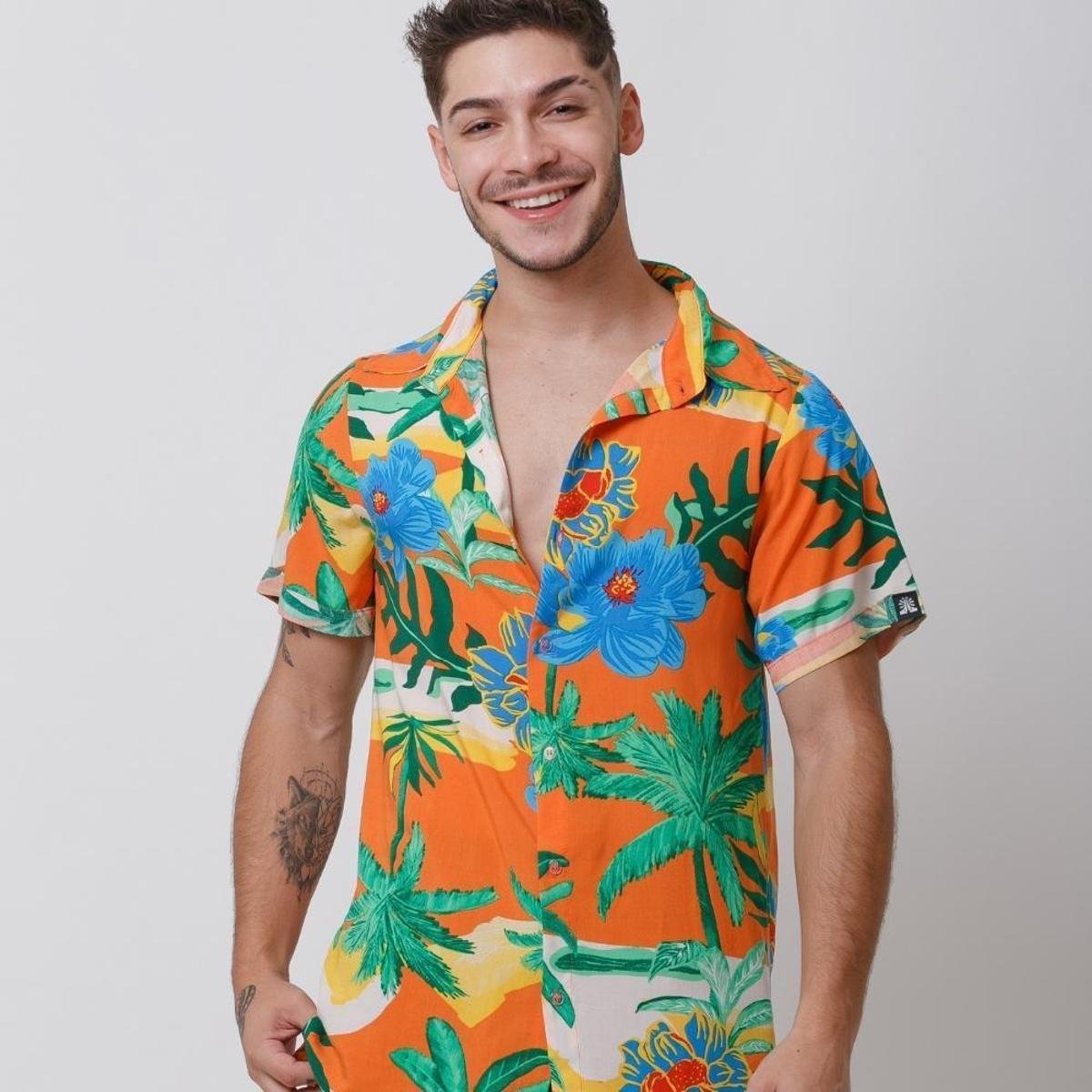 Camisa Santo Luxo Man Viscose Tropical Laranja - G - Laranja é ruim? Camisa Santo Luxo Man Viscose Tropical Laranja - G - Laranja é boa?