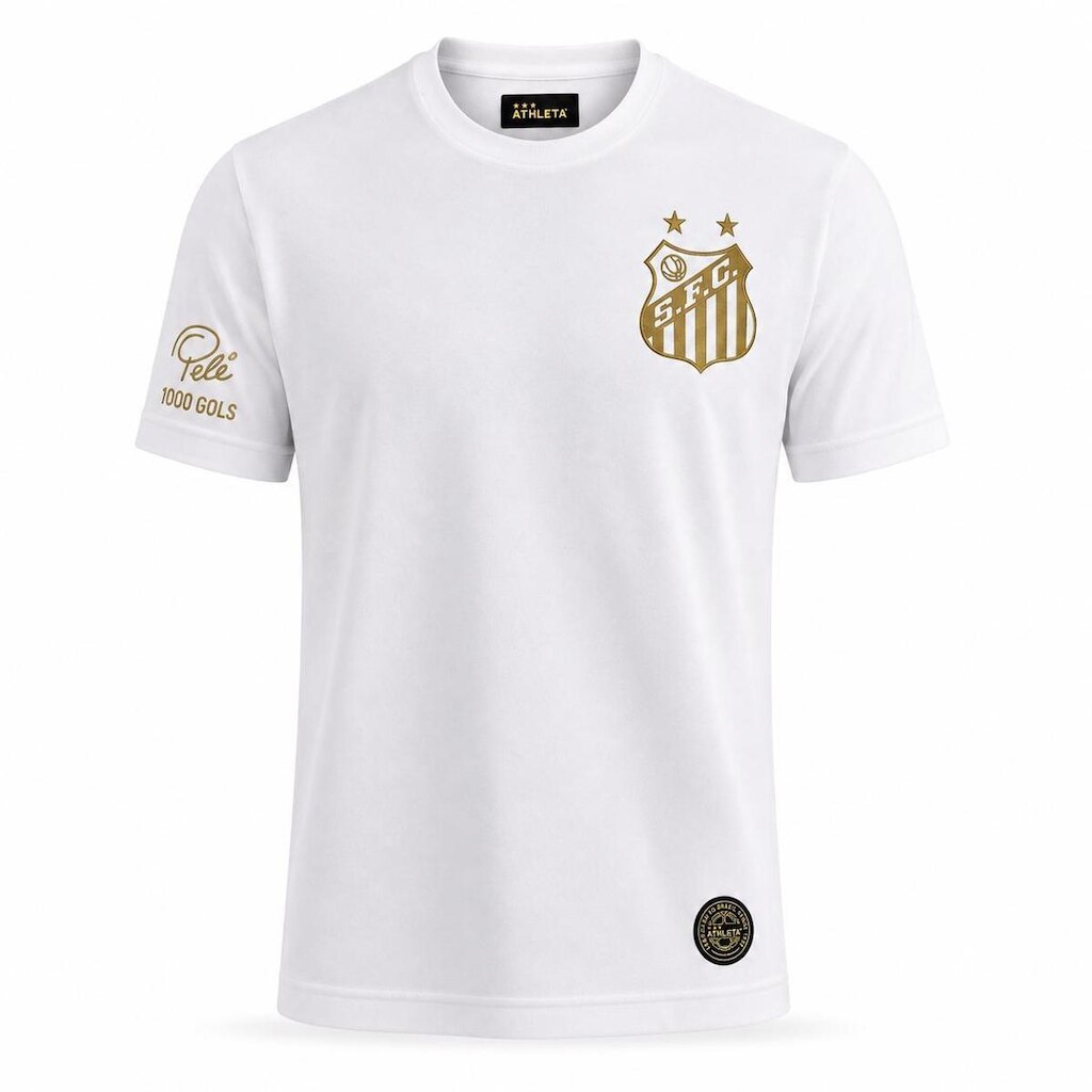 Camisa Santos 1969 Pelé 1000 Gols Athleta Retrô Masculina