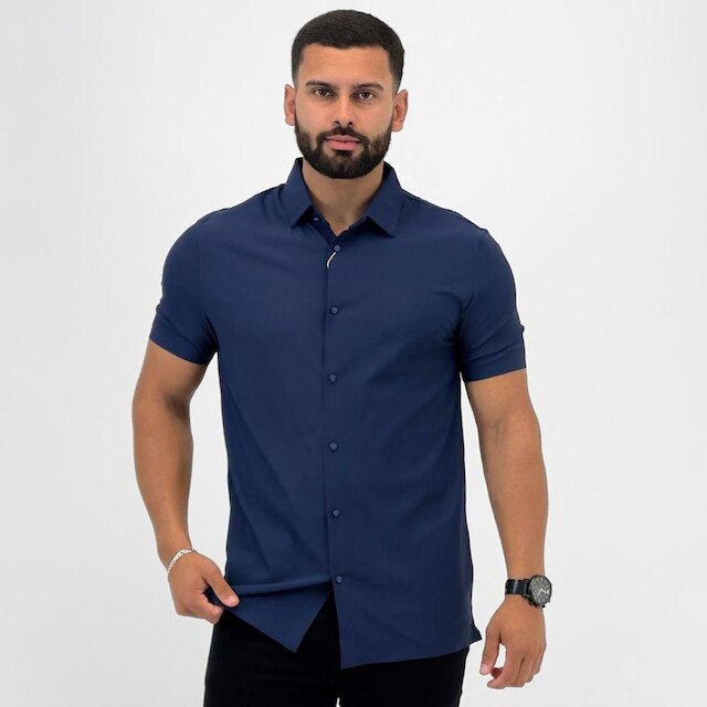 Camisa Sea Surf com Botão Manga Curta Masculina