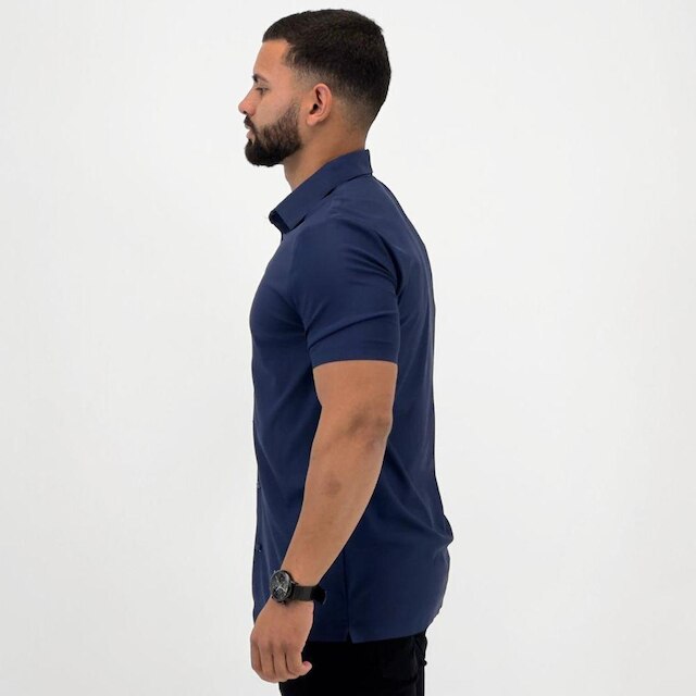 Camisa Sea Surf com Botão Manga Curta Masculina