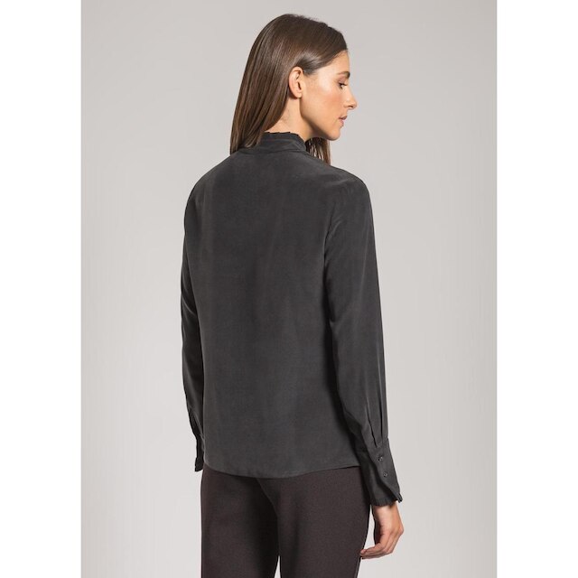 Camisa Seda Pregas Preto M