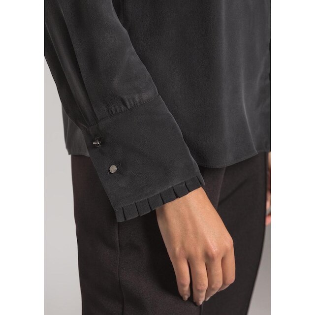 Camisa Seda Pregas Preto M