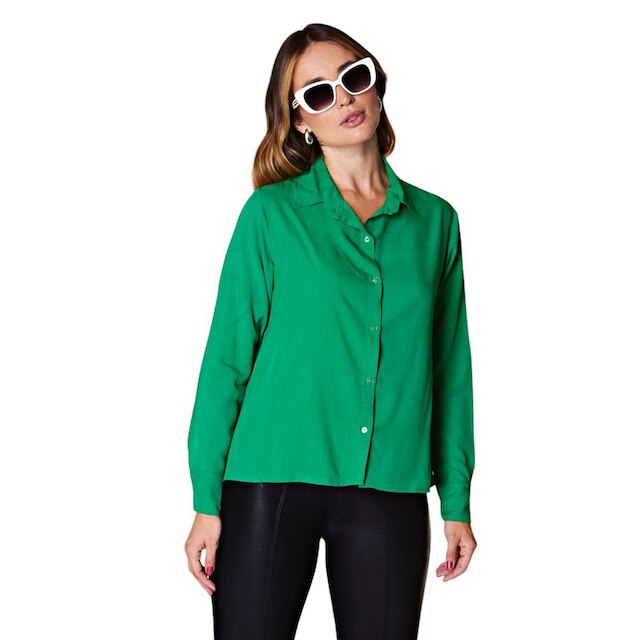 Camisa Sem Bolsos Elegancia Com Manga Longa Uniforme Social