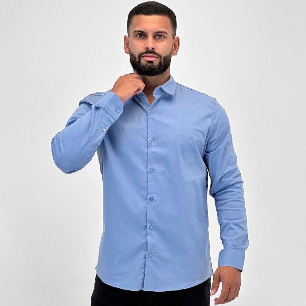 Camisa Sibra Manga Longa Slim Masculina
