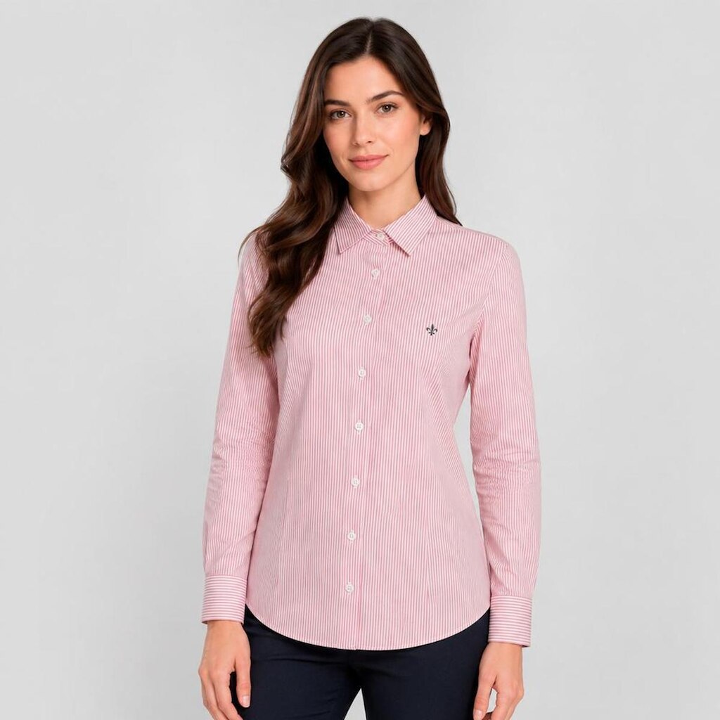 Camisa Slim Dudalina Slim Listrado Feminino