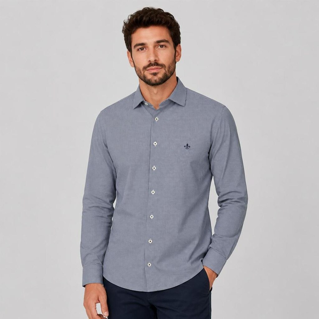 Camisa Slim Dudalina Tricoline Masculino