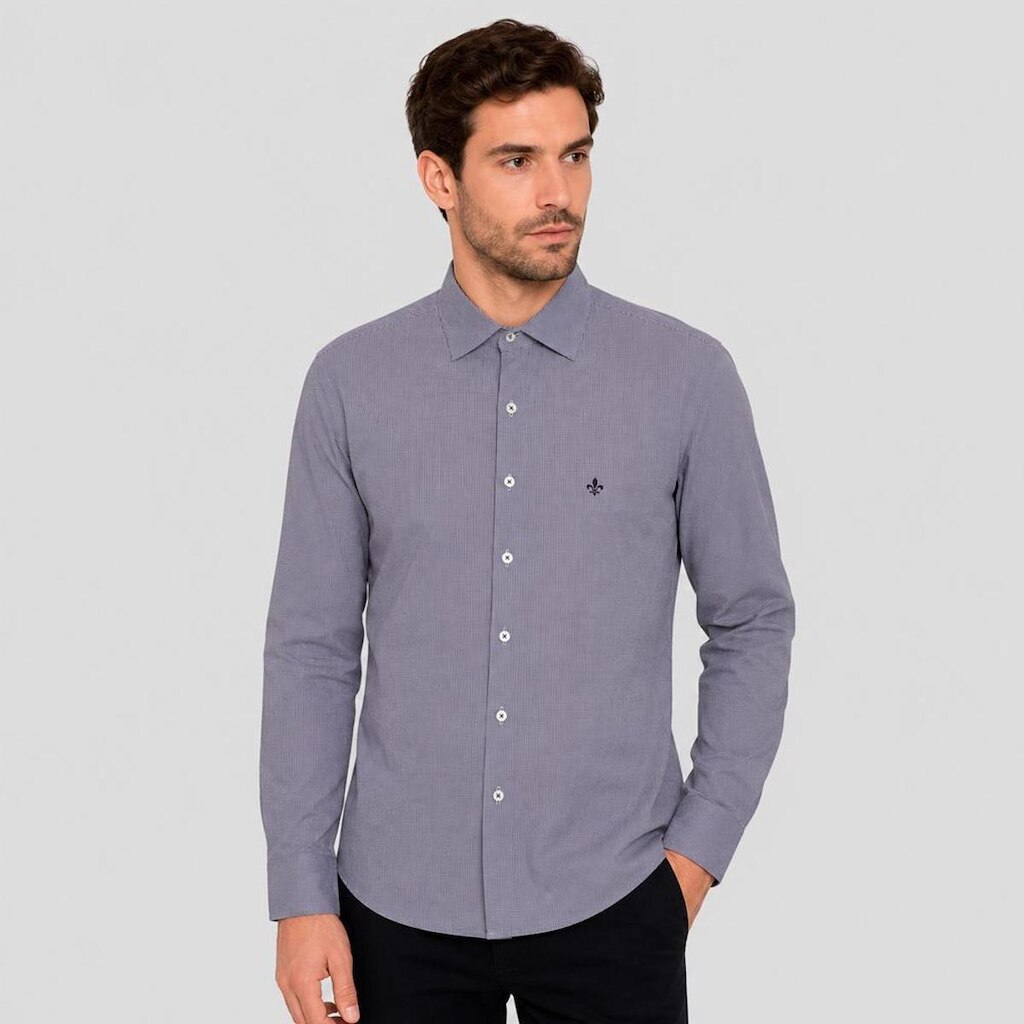 Camisa Slim Dudalina Tricoline Masculino
