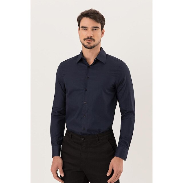 CAMISA SLIM FIT HANGAR 33 TECIDO MAQUINETADO