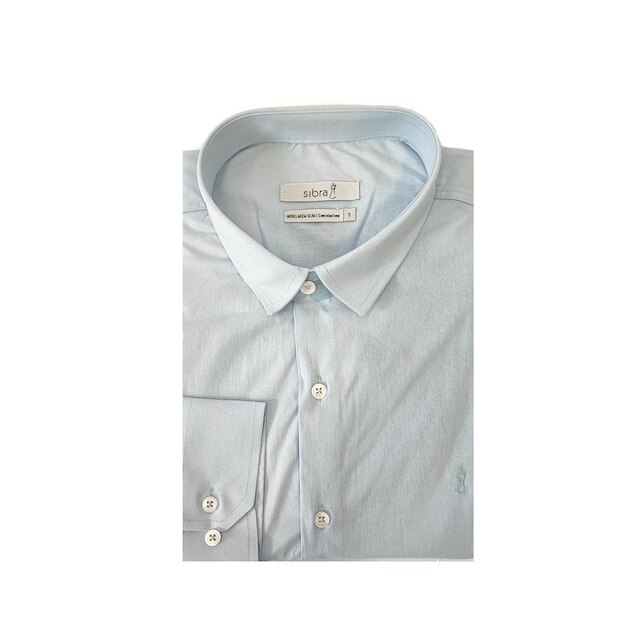 Camisa Slim Sibra Strech Azul Claro Tam. 02