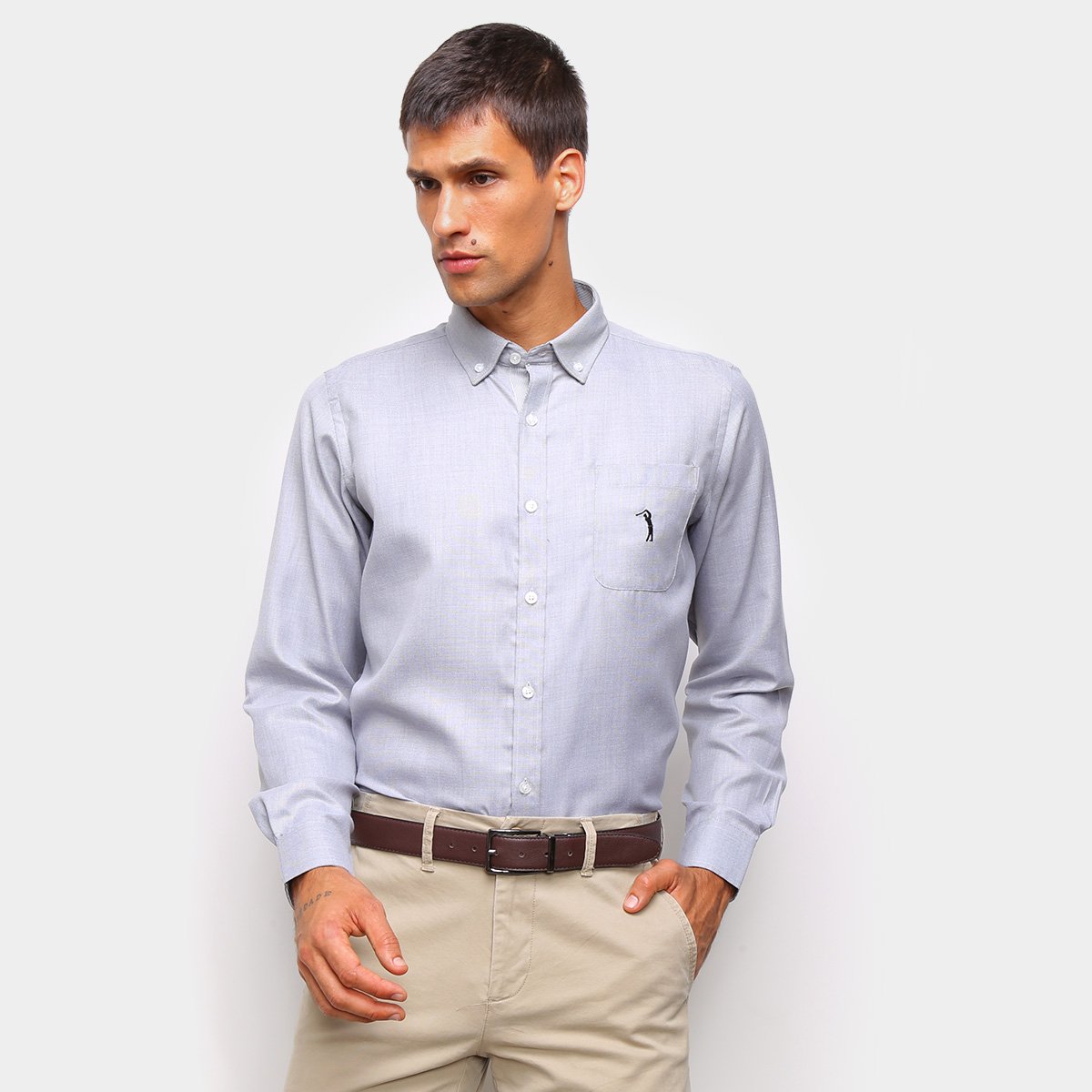 Camisa Social Aleatory C/ Bolso Manga Longa Masculina - Cinza é ruim? Camisa Social Aleatory C/ Bolso Manga Longa Masculina - Cinza é boa?