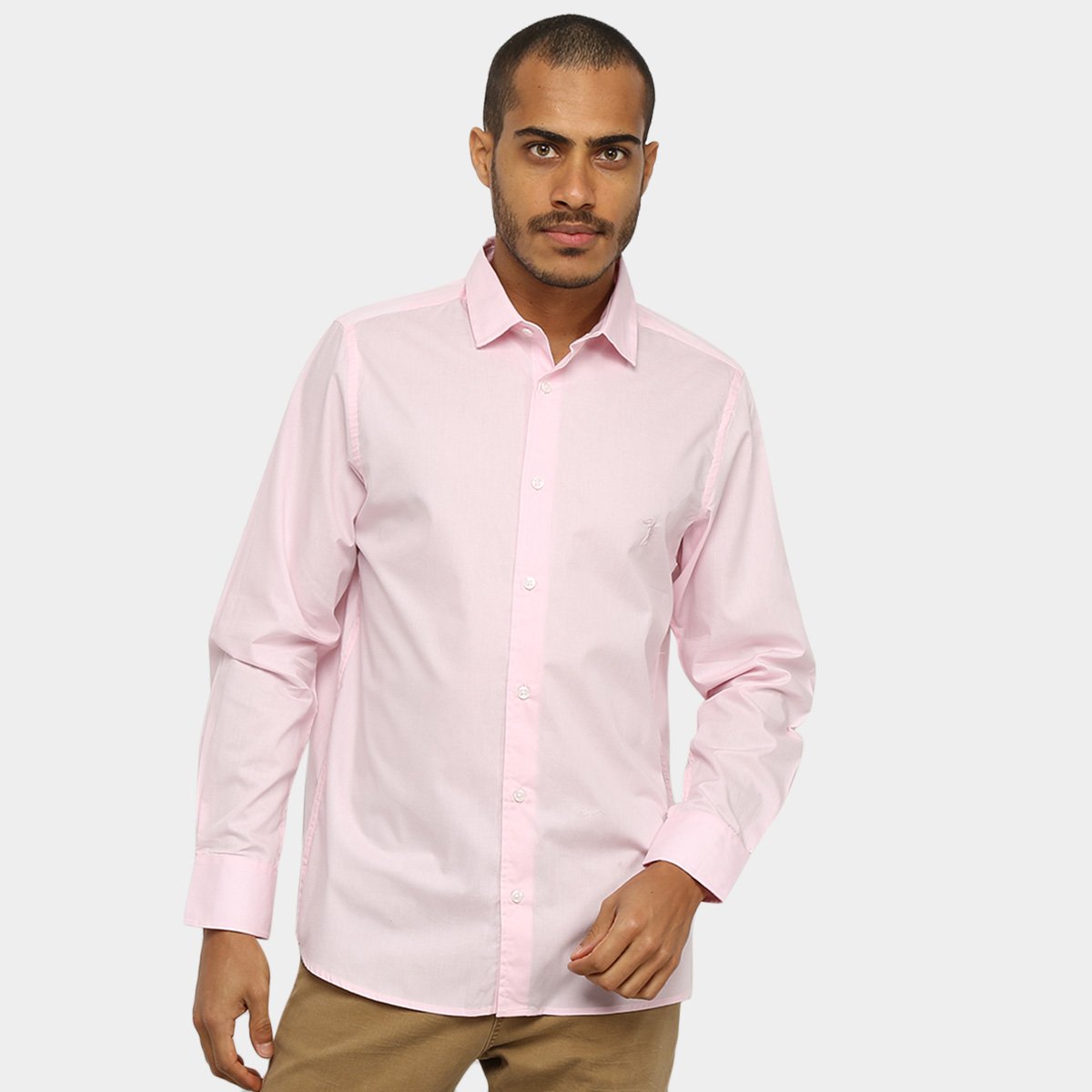Camisa Social Aleatory Manga Longa Masculina - Rosa é ruim? Camisa Social Aleatory Manga Longa Masculina - Rosa é boa?