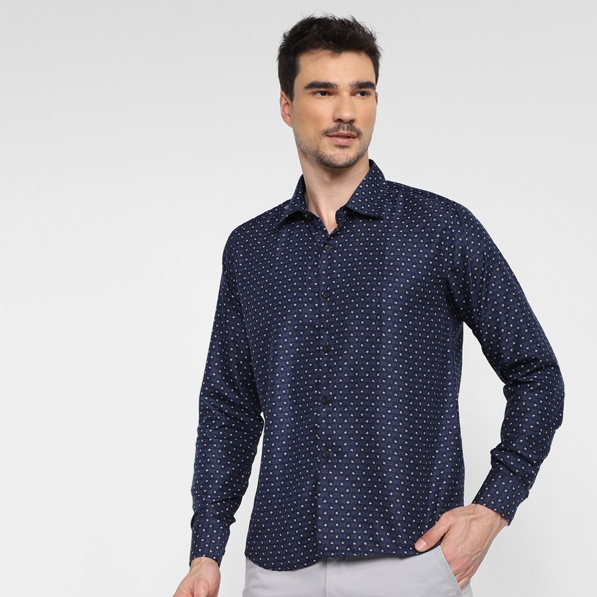 Camisa Social Black River Poá Masculina Menor preço em Camisa Social Black River Poá Masculina