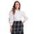Camisa Social Feminina Manga Bufante Bordado Moderna Teodoro - Branco