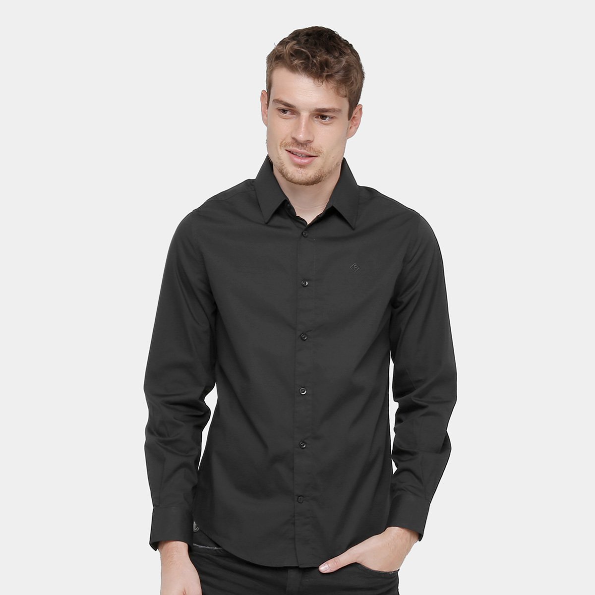 camisa social forum manga longa