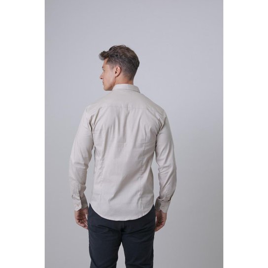 Camisa Social Itália Masculina Slim Manga Longa Elegante