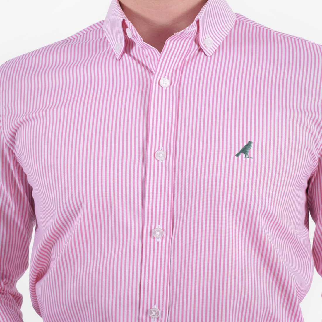 camisa rosa listrada masculina