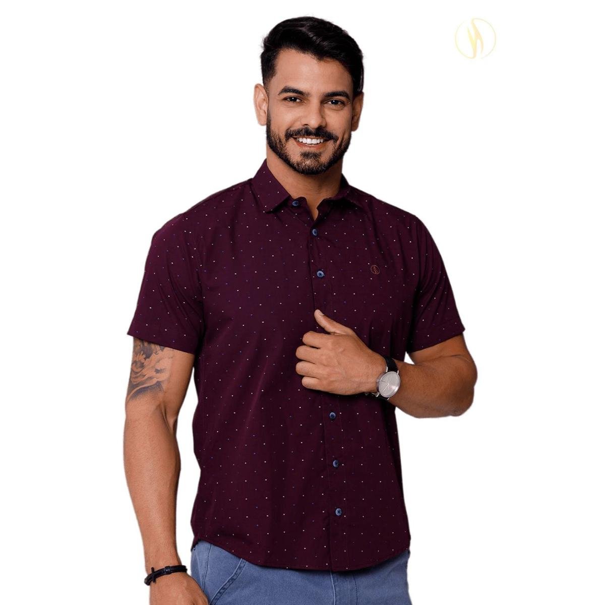 Camisa Social Manga Curta Poa Vinho Hilios - Vermelho é ruim? Camisa Social Manga Curta Poa Vinho Hilios - Vermelho é boa?