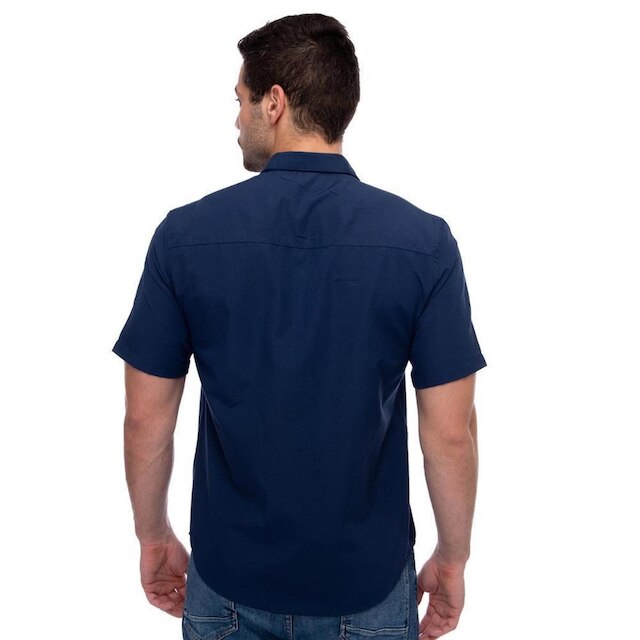 Camisa Social Manga Curta Slim Teodoro Masculina Leve