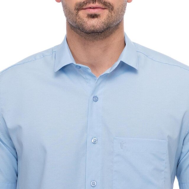 Camisa Social Manga Curta Slim Teodoro Masculina Leve
